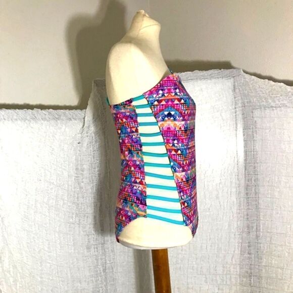 CORAL Colorful Geometric Print One Piece Swimsuit Size XL - Picture 5 of 9